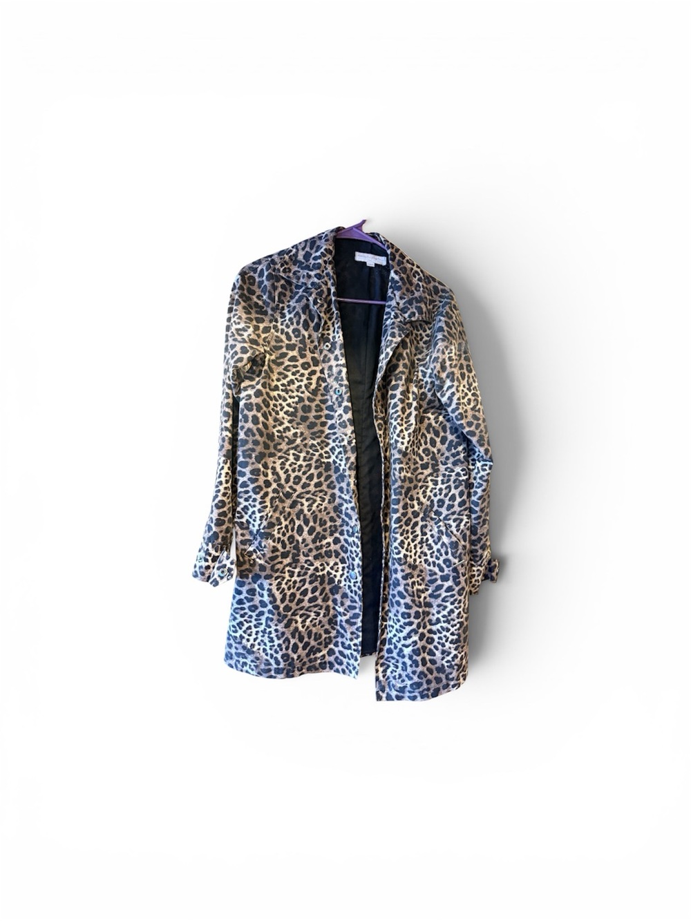 Spiritual Gangster Leopard Print Trench Coat in Brown and Black